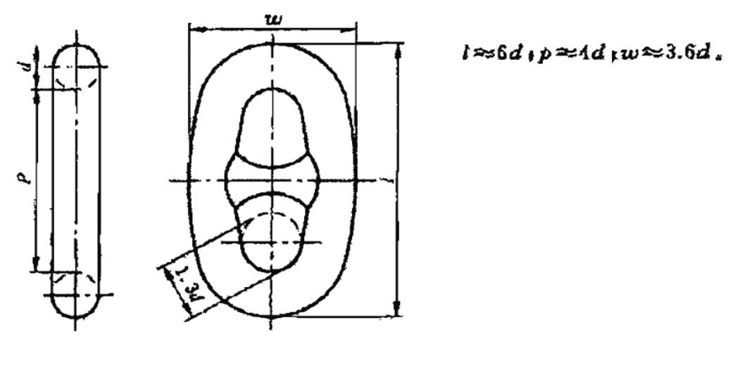 Stud Link Anchor Chain Dimensional Drawing