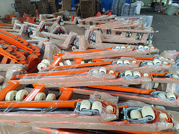 Pallet truck fork packing