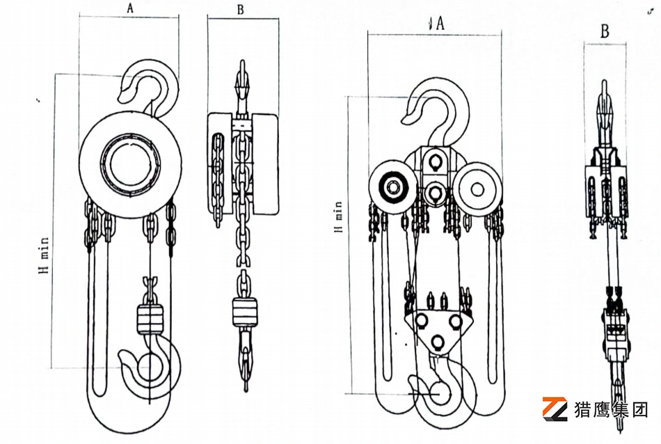 stainless steel chain block structural drawings