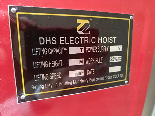 DHS electric hoist signage