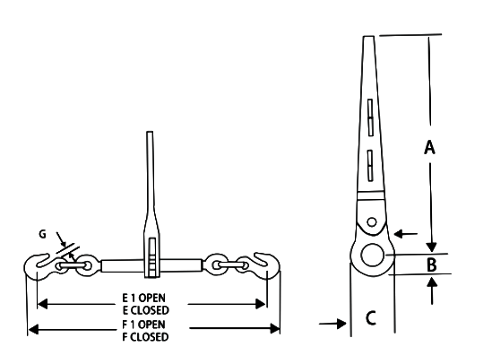 Ratchet Load Binder size