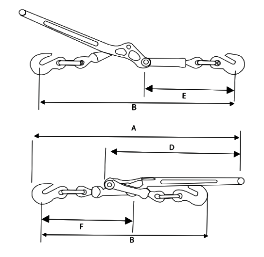 Chain Load Binder Dimension Drawing