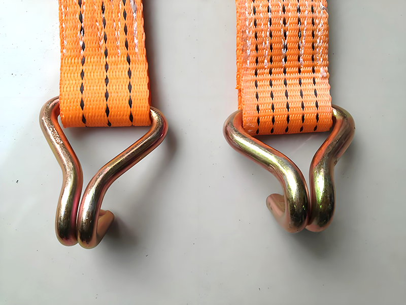 cargo lashing belt double wire J hook