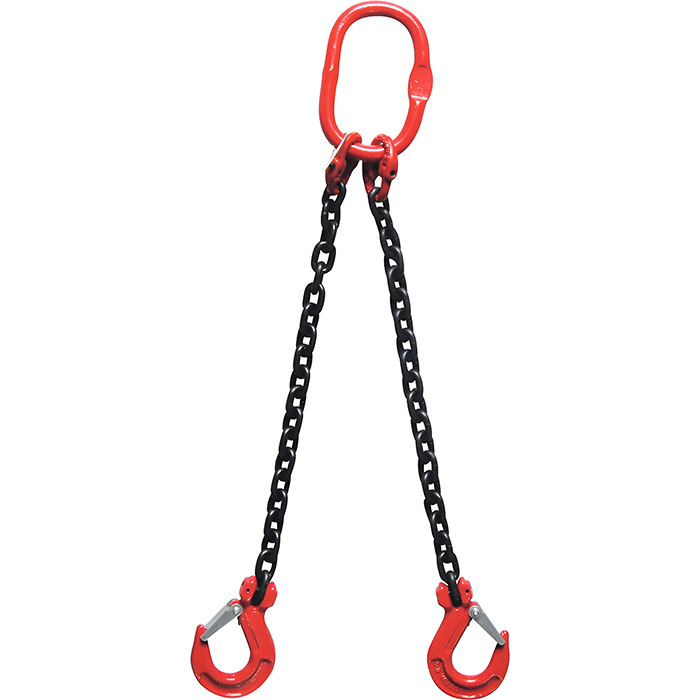 2 leg chain sling with self locking hook